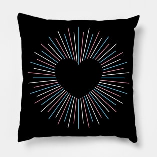 Trans Pride Radial Heart Pillow