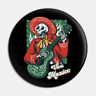 Funny Mexican Independence Day Music Mariachi Player Pin