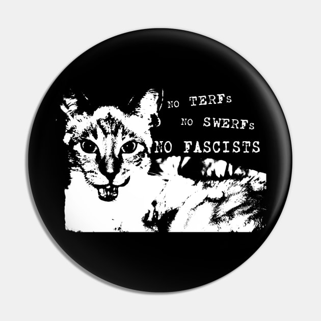 No TERFs, No SWERFs, No Fascists Pin by DoomedSocietyPunx