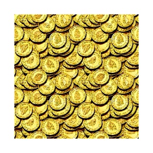 Gold Coins Pattern T-Shirt