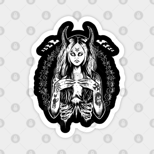 Tattooed Dead Girl Magnet by wildsidecomix