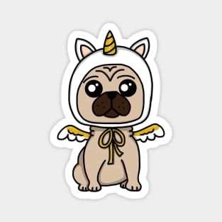 Chibi Unicorn Pug (Large Design) Magnet