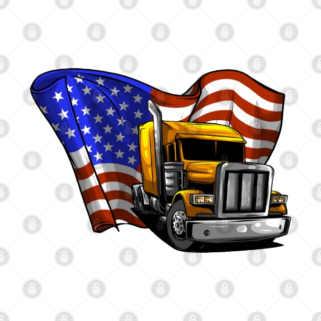 Truck driver Patriotic USA American by GAGO5