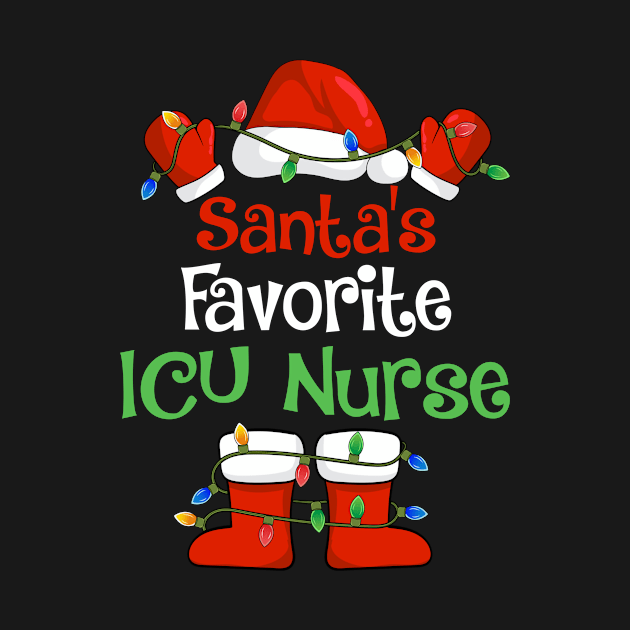 Santa's Favorite ICU Nurse Funny Christmas Pajamas by cloverbozic2259lda