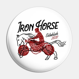 Iron Horse (white) Pin