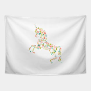 Floral Unicorn in Pink Tapestry