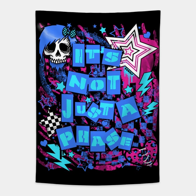 Its Not Just A Phase! (Pink and Blue Version) Tapestry by Jan Grackle