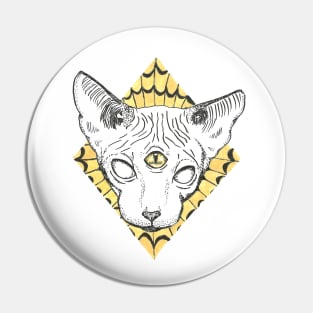 Psychedelic Cat Pin