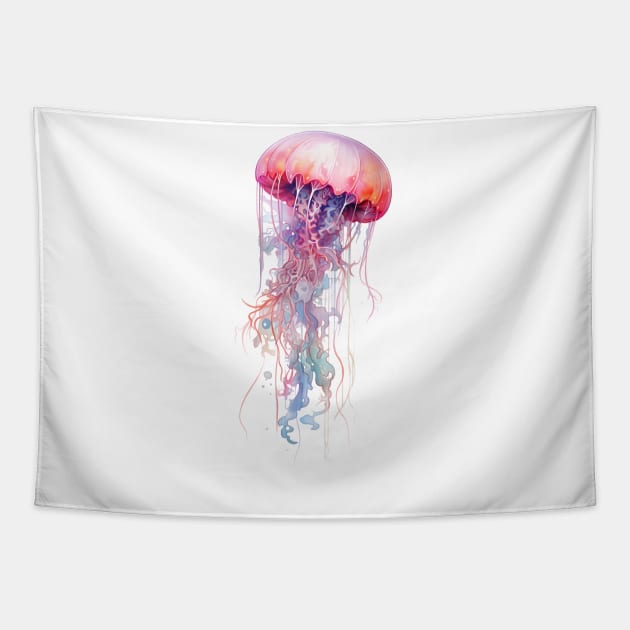 Watercolor Jellyfish Tapestry by OspreyElliottDesigns