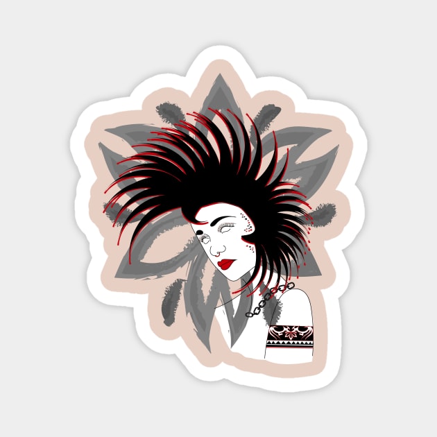 Tattooed Women Magnet by rosana art