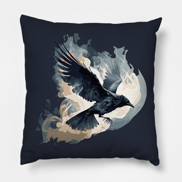 Crow Phantom Pillow by joneskey