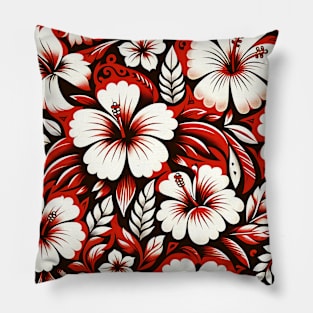 Aloha Hawai'i Hibiscus Floral Pattern by Hawaii Nei All Day Pillow