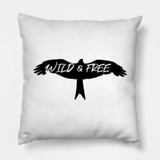 wild and free black eagle Pillow