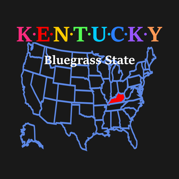 Kentucky, USA. Bluegrass State. With Map. by Koolstudio