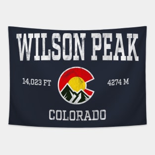 Wilson Peak Colorado 14ers Vintage Athletic Mountains Tapestry