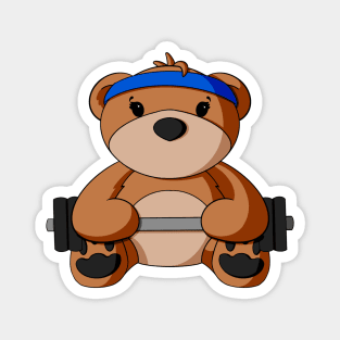 Weightlifting Teddy Bear Magnet