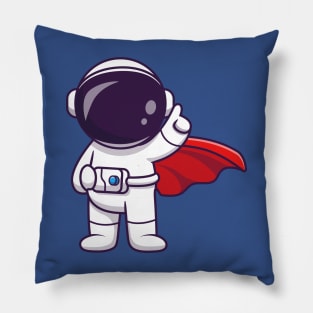 Cute Astronaut Super Hero Cartoon Pillow