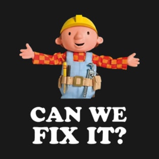 Bob The Builder Can We Fix It Black T-Shirt