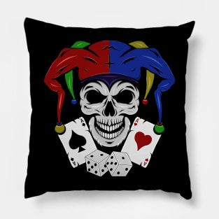 Jester Clown Skull Pillow