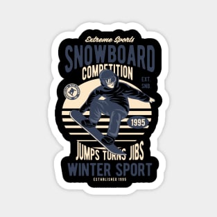 Snowboard, Vintage Retro Classic Magnet