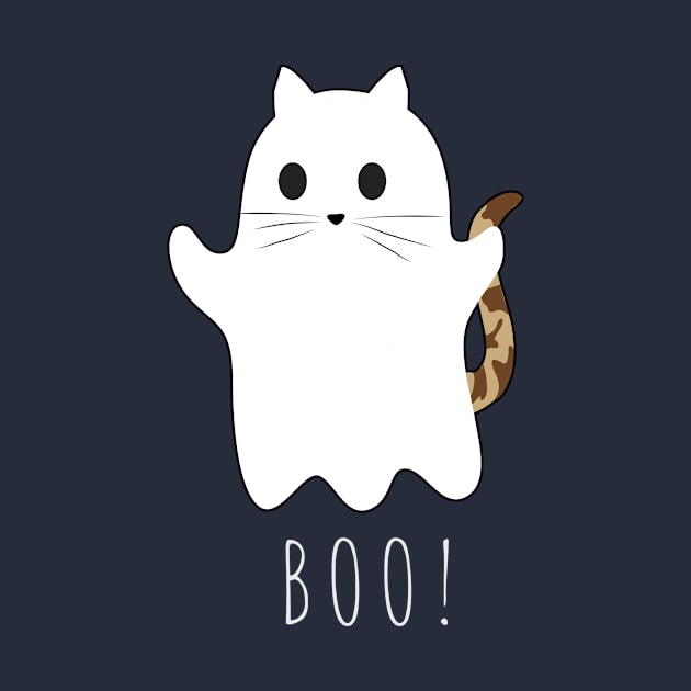 Boo Cat Ghost Halloween by mintipap