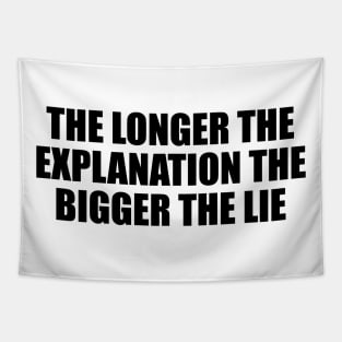 The longer the explanation the bigger the lie Tapestry