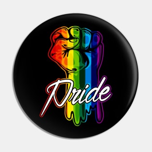 Gay Pride Rainbow Fist LGBT Pin