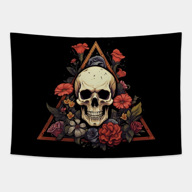 Death And Beauty Black Tapestry by Bear Face Studios