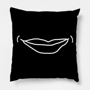 Minimal Lip Line Mouth in White Pillow