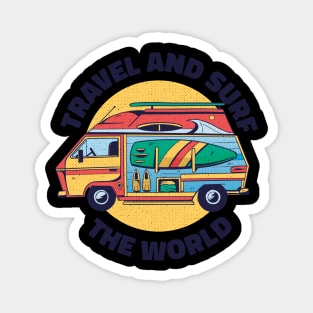 Travel And Surf The World Magnet