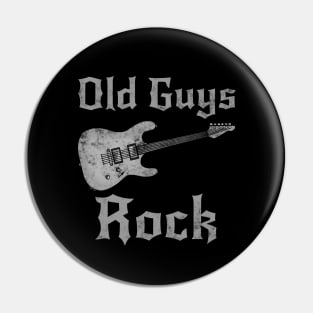 Old Guys Rock, Electric Guitar Father's Day Retirement Pin