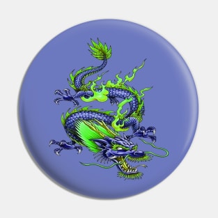 Chinese Green And Blue Spring Dragon Mythical Creature 2 Pin