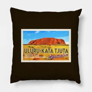 Uluru-Kata Tjuta National Park - Australia Northern Territory - Vintage Postcard Pillow