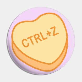 Conversation Hearts - Ctrl+ Z - Sticker - Valentines Day Pin