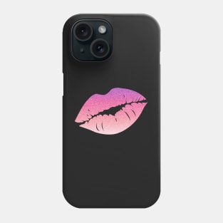 Pastel Pink Ombre Faux Glitter Lips Phone Case