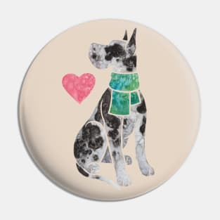 Great Dane (harlequin) Pin