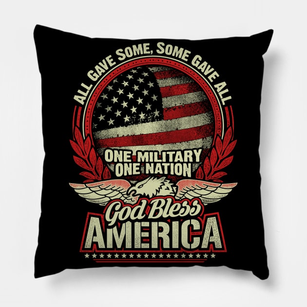 Veteran God Bless America Pillow by artística