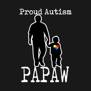 Proud Autism PAPAW And Son Puzzle Piece Awareness T-Shirt