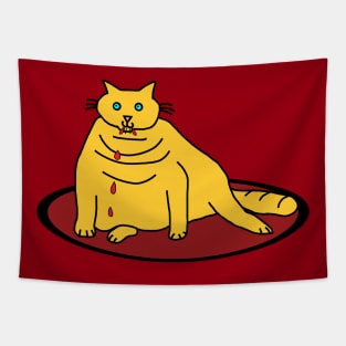 Animals with Sharp Teeth Chonk Cat Tapestry