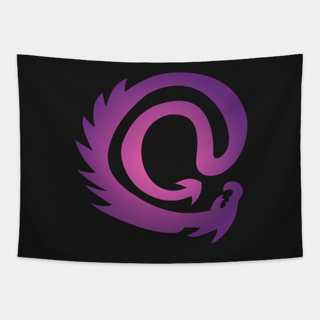 Purple And Hot Pink Vignette @ At Sign Symbol Cyber Dragon Design Tapestry by LuckDragonGifts