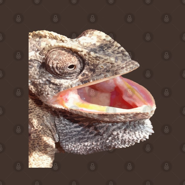 Geeky Chameleon Close Up Photograph Vector Cut Out by taiche