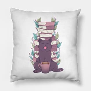 Books And Cat Pillow