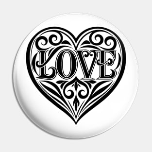 Love Lettering Heart Pin