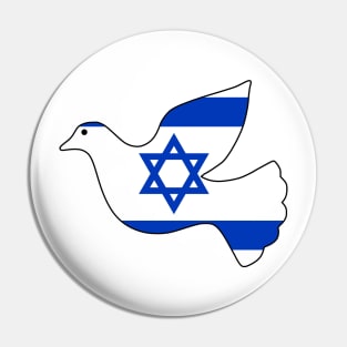 Israel Flag Peace Dove Pin