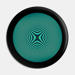 Turquoise /teal hypnotic circle with optical illusion Pin