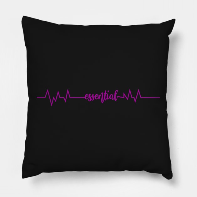 Essential worker with ekg line Pillow by MidnightSky07