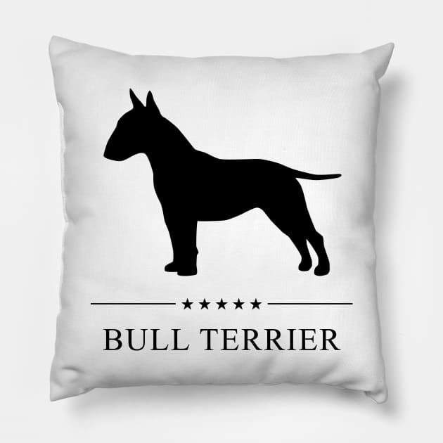 Bull Terrier Black Silhouette Pillow by millersye