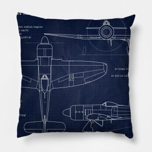 Hawker Tempest Blueprint Pillow