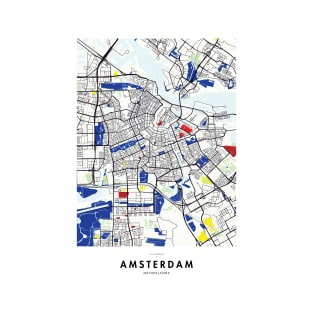 Amsterdam (Netherlands) Map x Piet Mondrian T-Shirt