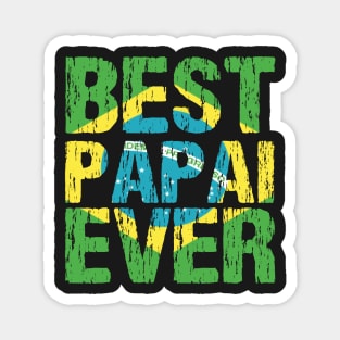 Best Papai Ever Brazilian Dad Father Brasil Flag Distressed Magnet